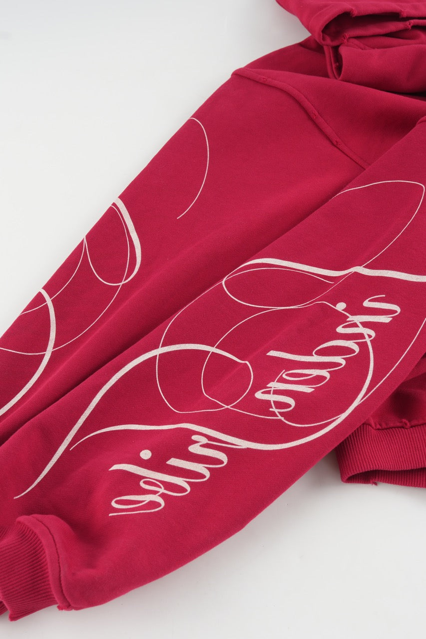 Sudadera corta con capucha Linden - Roja