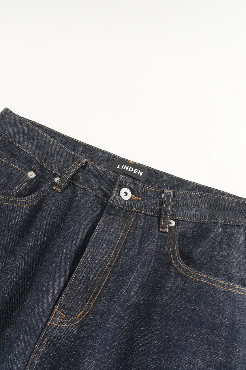 Denim de doble rodilla con orillo