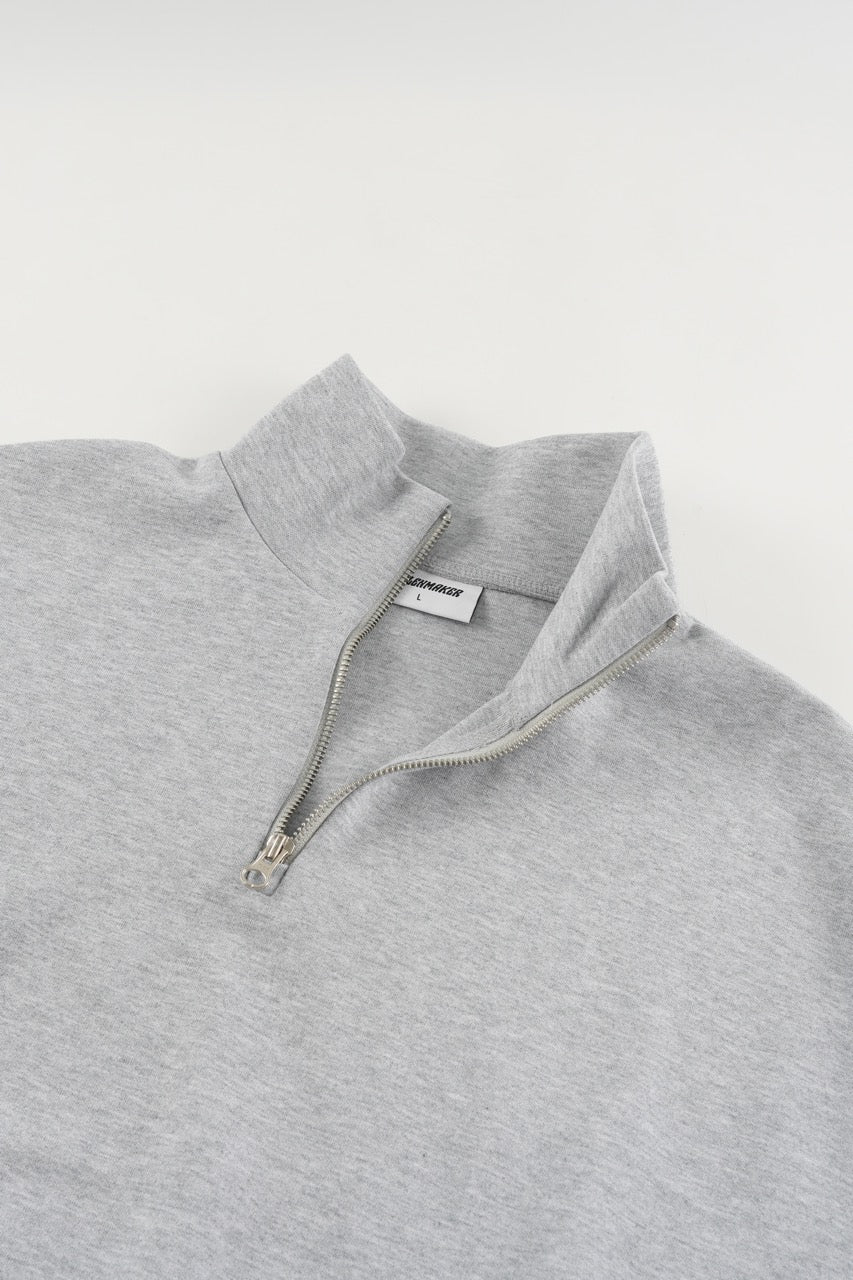 Cropped 1/4 Zip - Grey