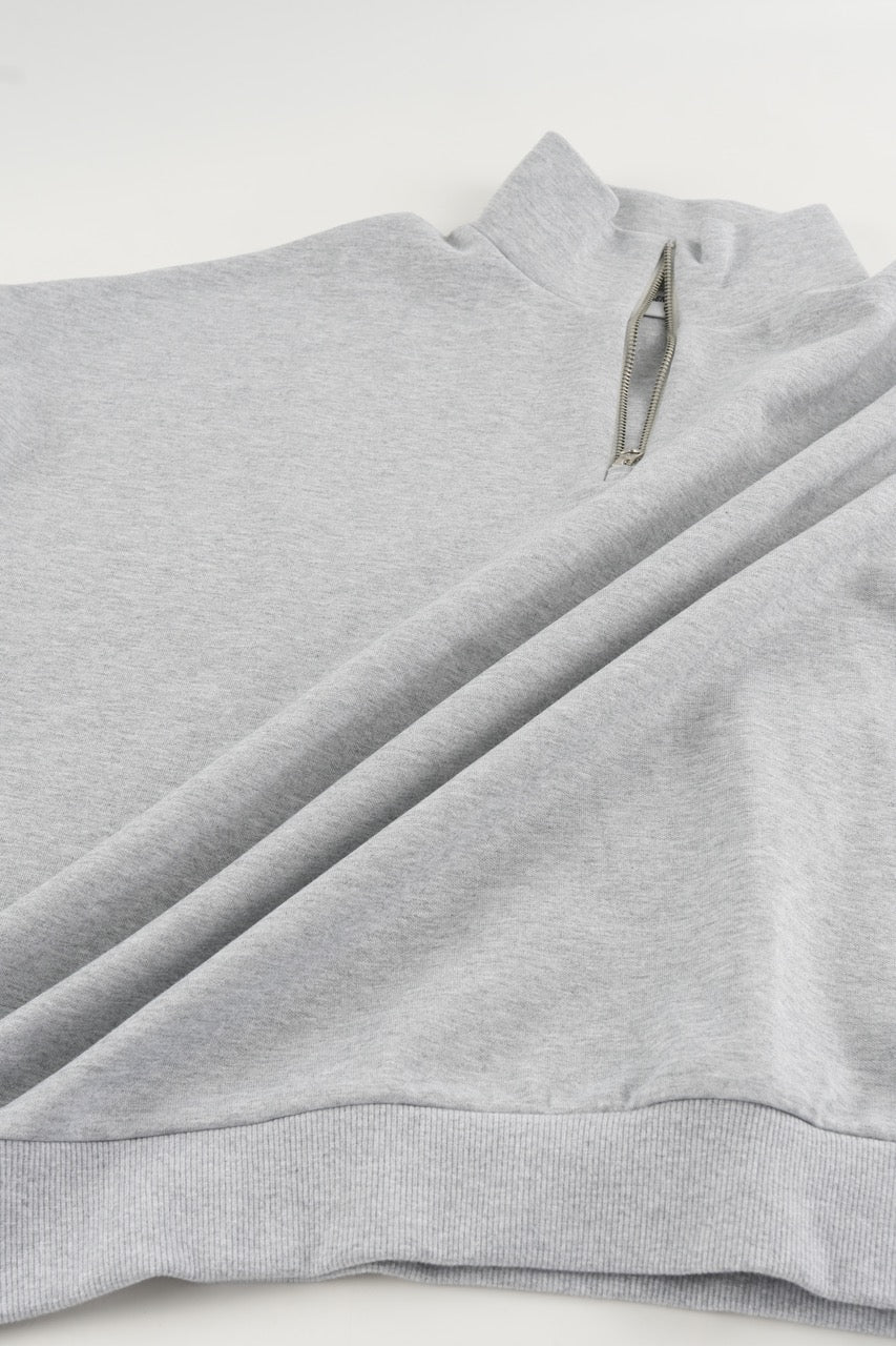 Cropped 1/4 Zip - Grey