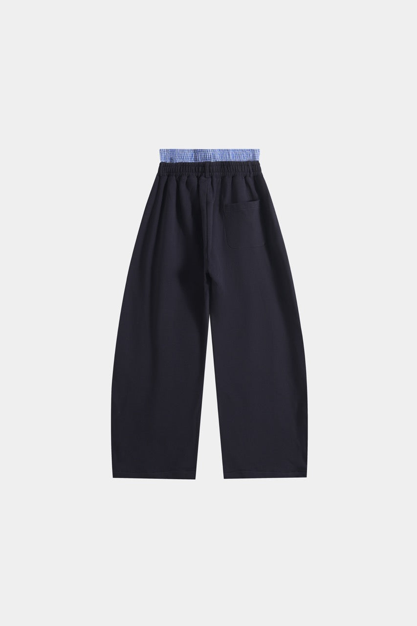 「PRE-VENTA」Pantalones deportivos de cintura doble - Azul marino