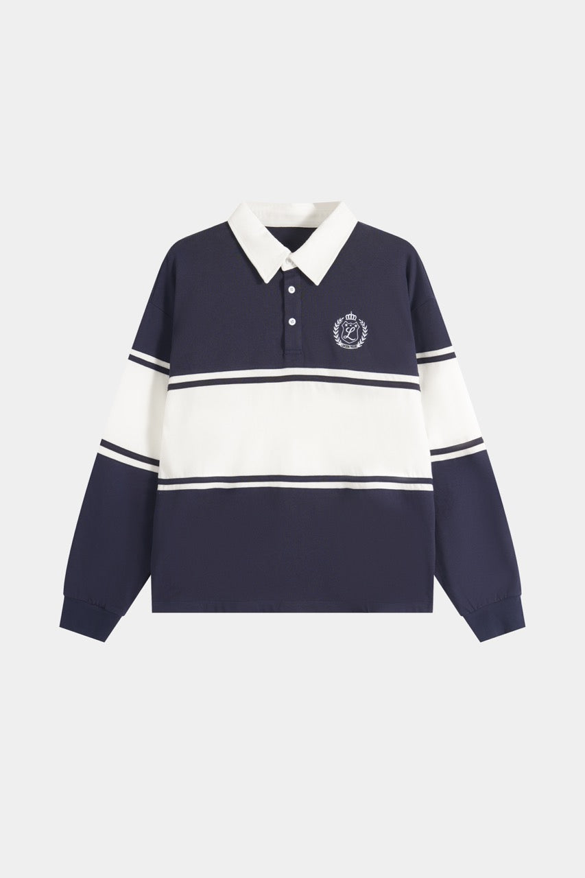 Cropped Rugby Shirt - Navy