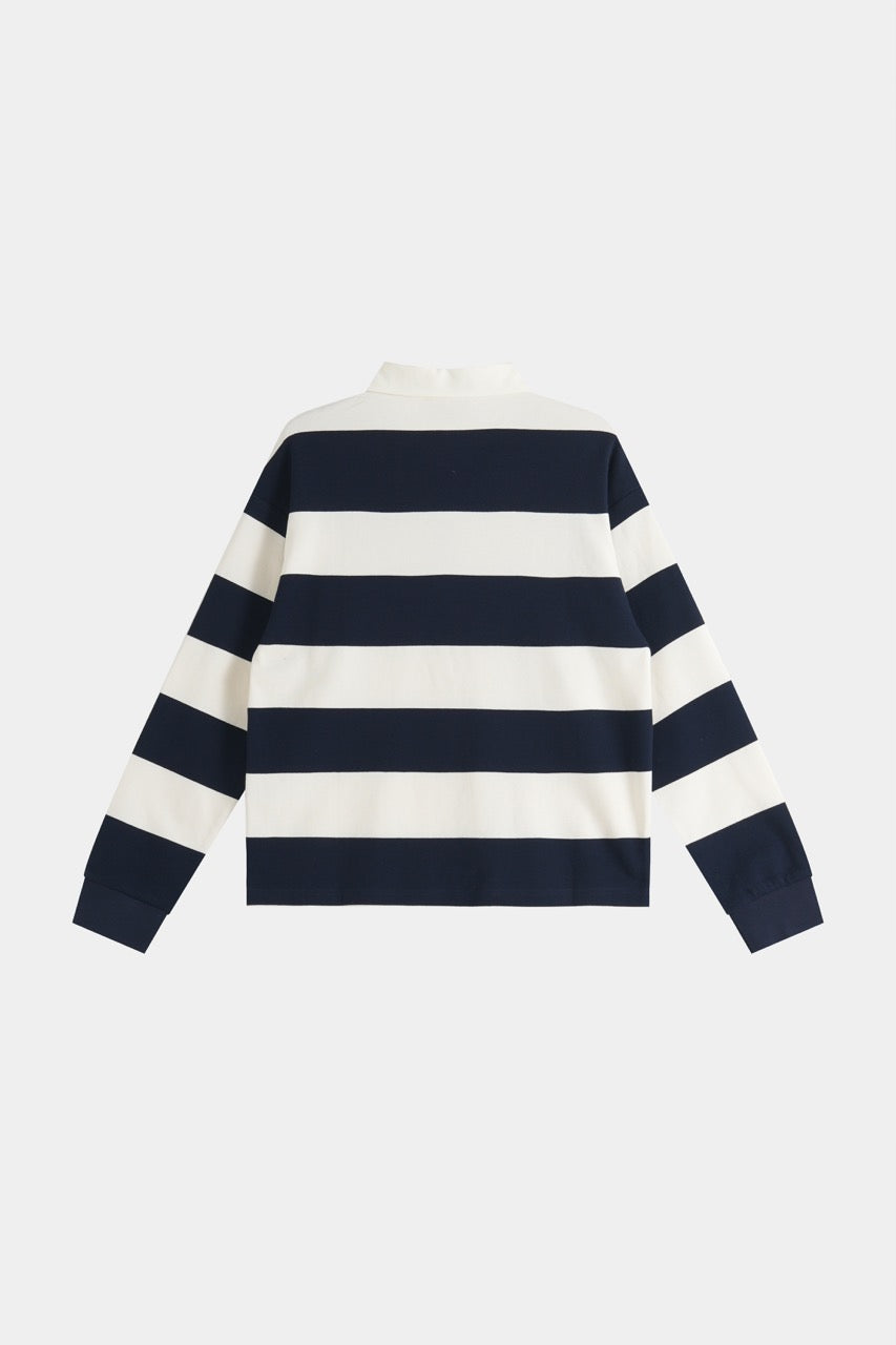 Cropped Rugby Shirt - Navy