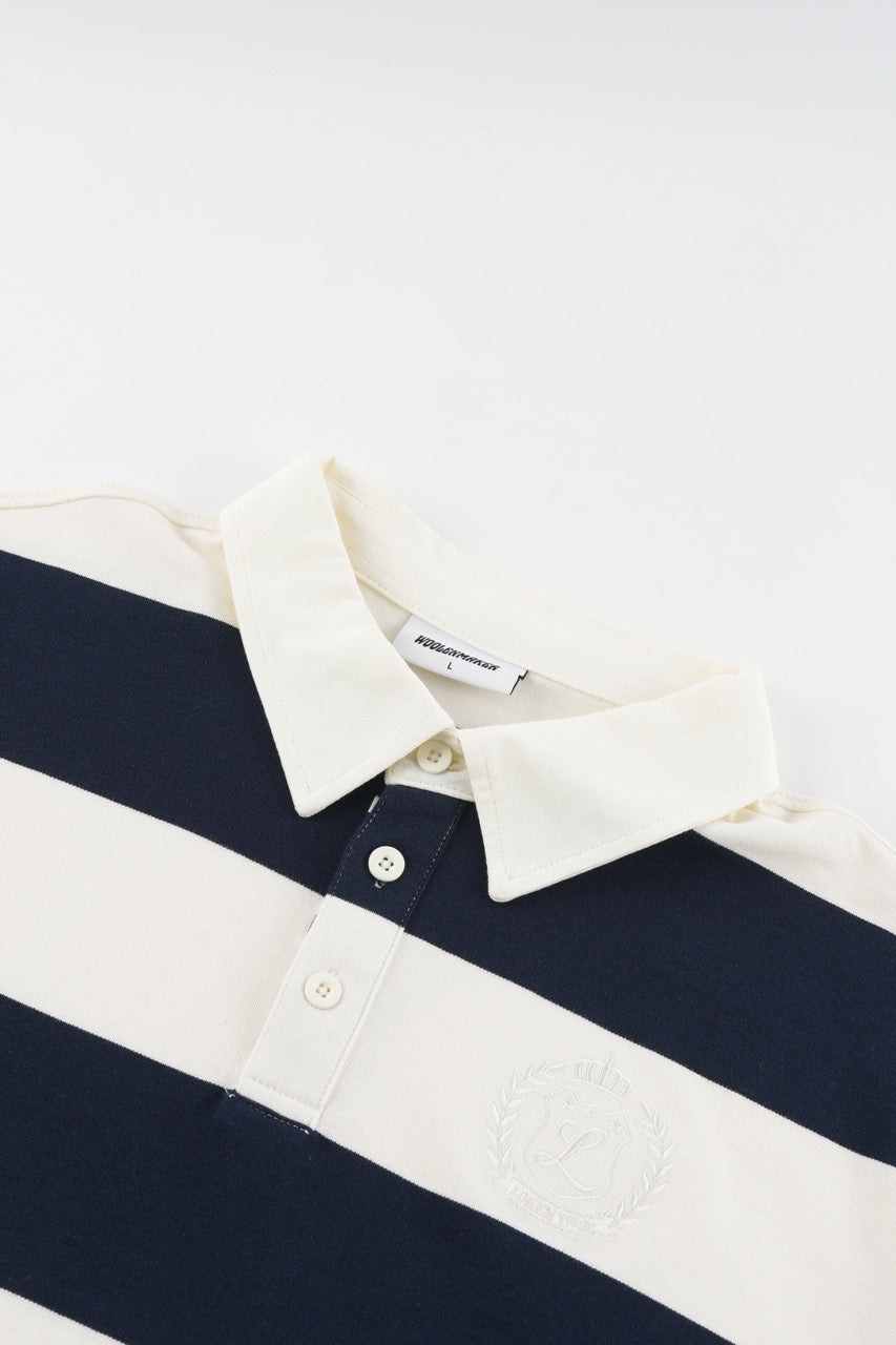 Cropped Rugby Shirt - Navy