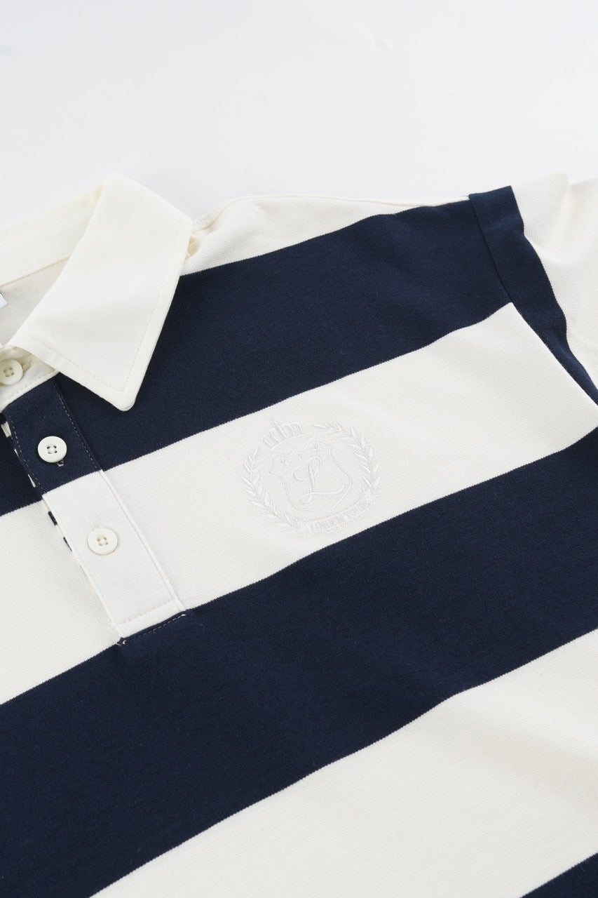 Cropped Rugby Shirt - Navy