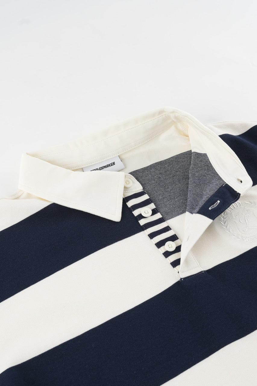 Cropped Rugby Shirt - Navy