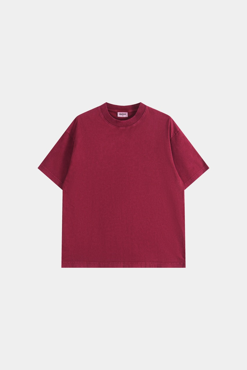Drop Shoulder T-shirt - Burgundy Red
