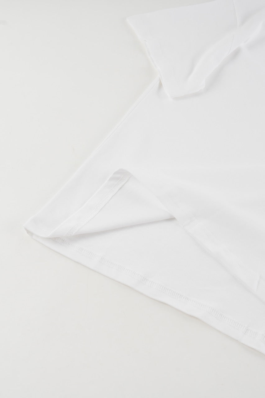 Camiseta de Hombro Caído Blanca