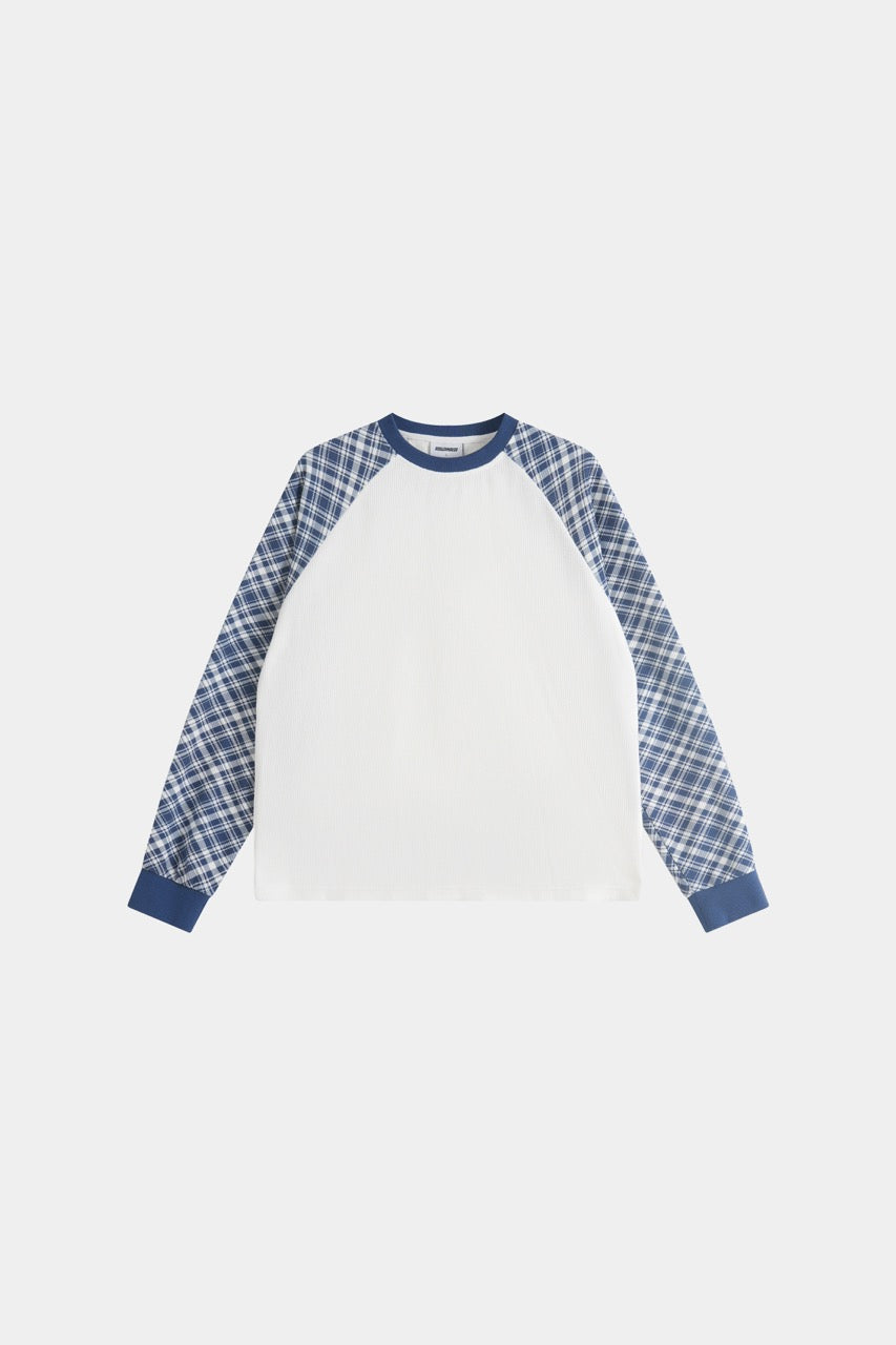 Raglan Waffle Sweatshirt  - Plaid
