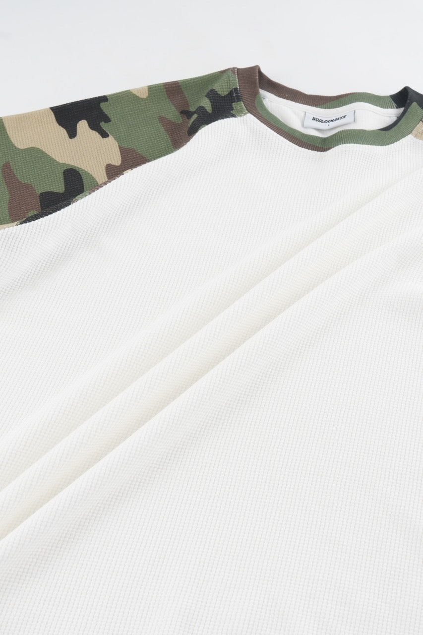 Raglan Waffle Sweatshirt - Camo