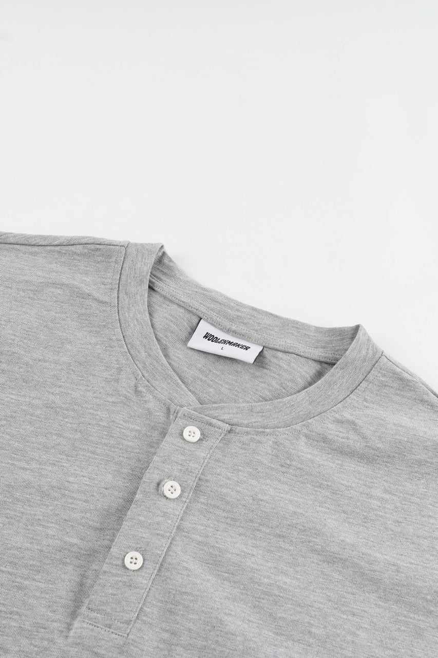 Slub Henley Sweatshirt - Grey