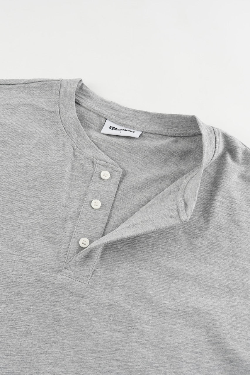 Slub Henley Sweatshirt - Grey