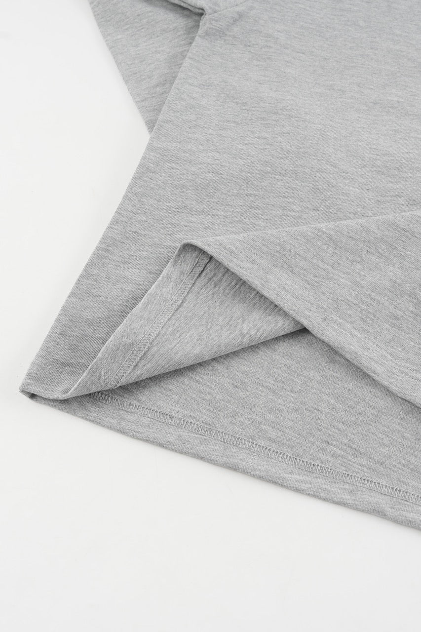 Slub Henley Sweatshirt - Grey