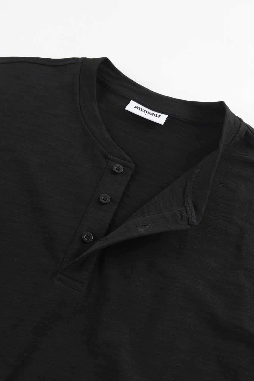 Slub Henley Sweatshirt - Black