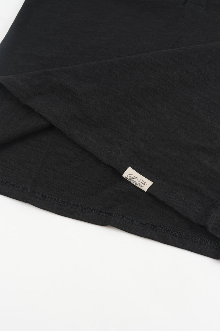 Slub Henley Sweatshirt - Black