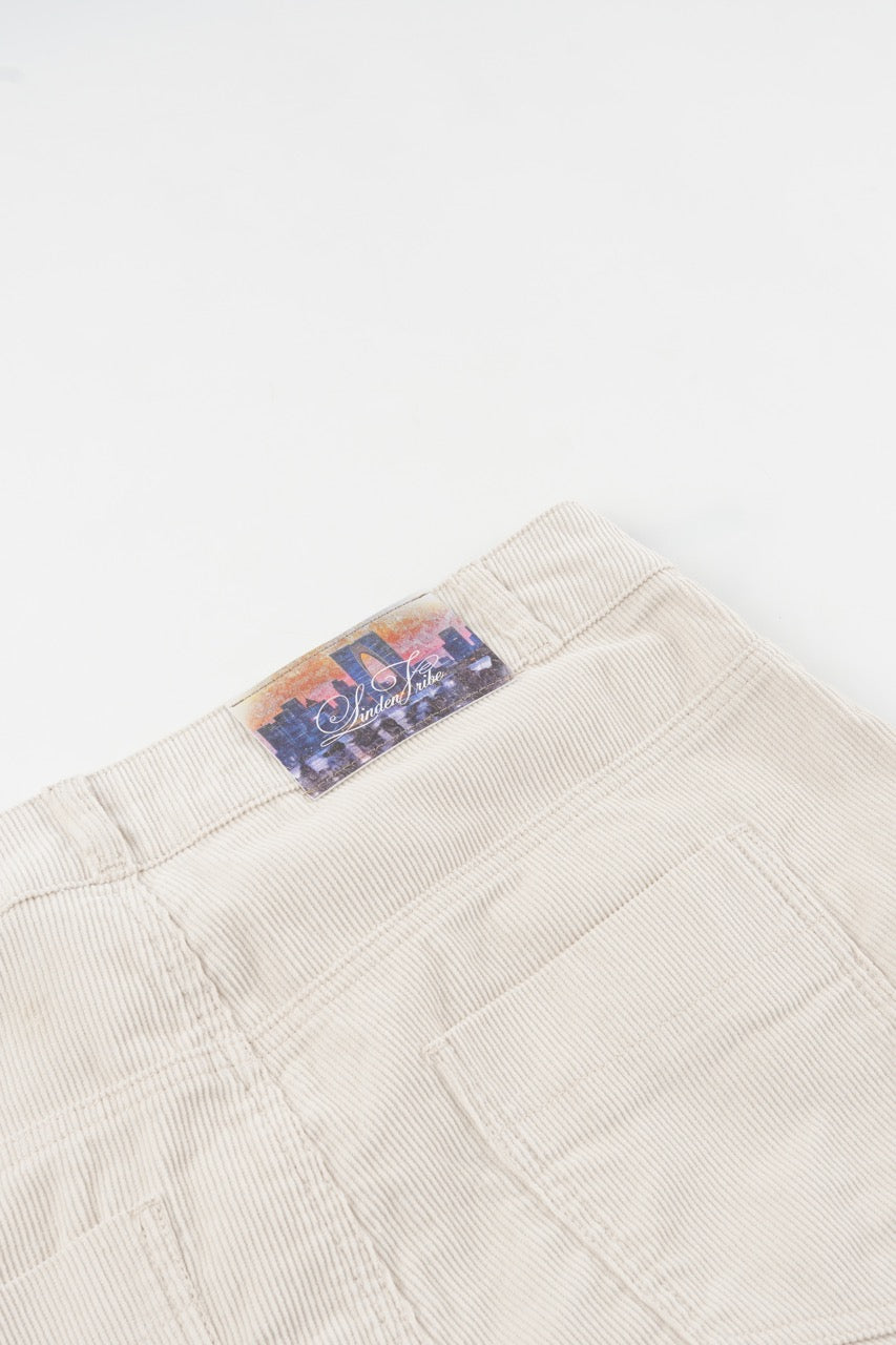 Baggy Corduroy Pants - Cream