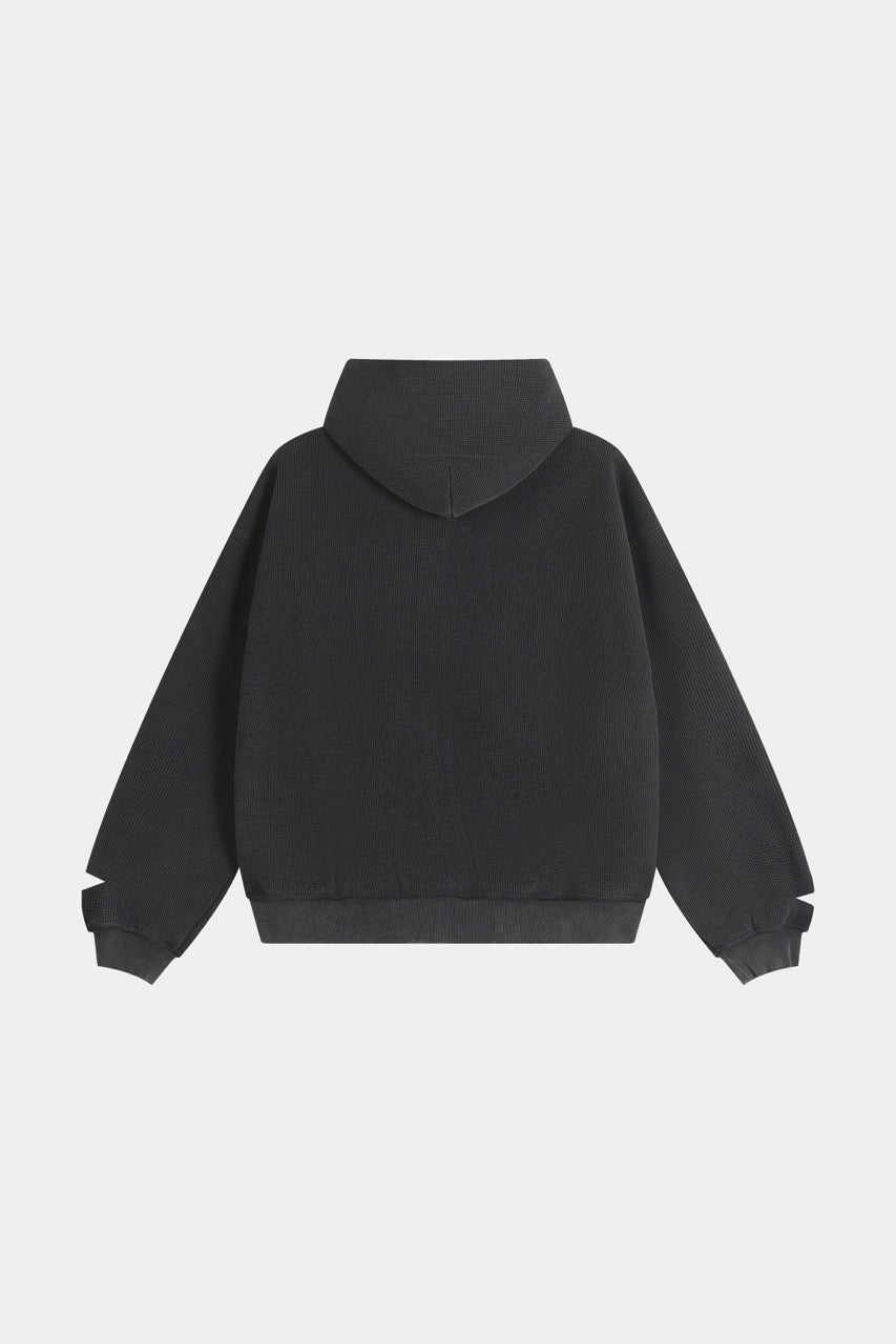 Distressed Waffle Zip up - Vintage