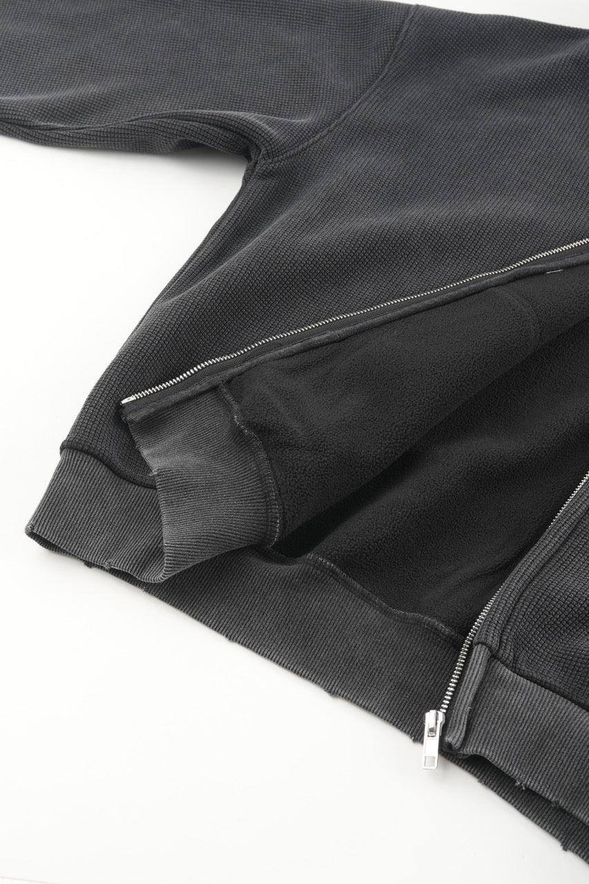 Distressed Waffle Zip up - Vintage