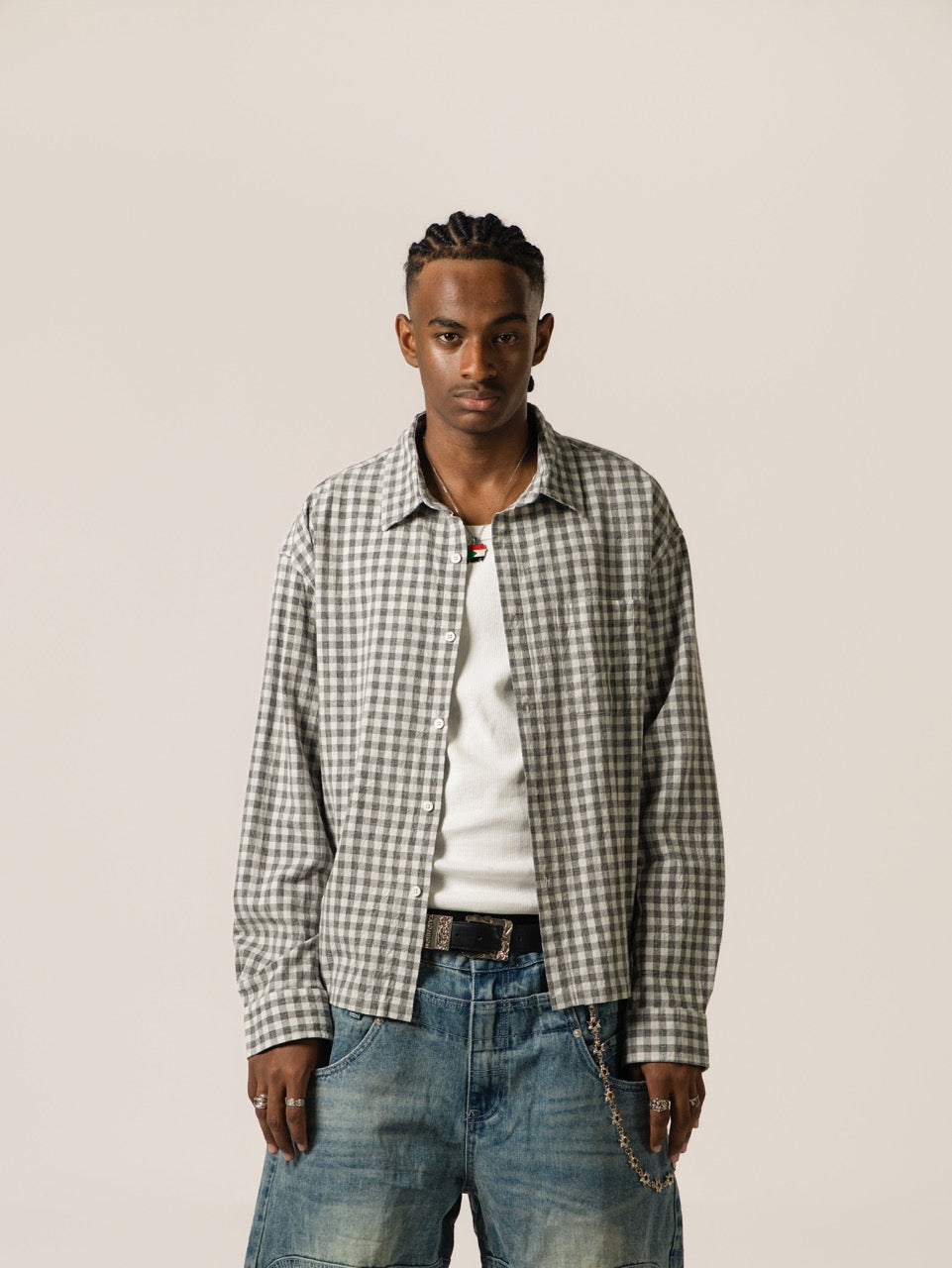 Cropped Shirt - Grey