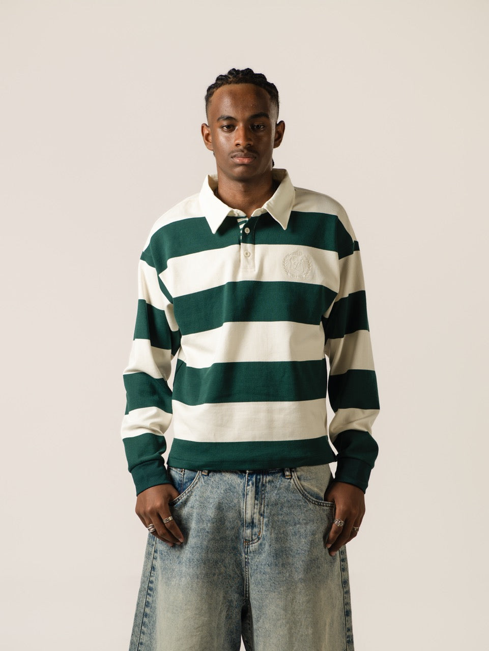 Cropped Rugby Shirt - Green
