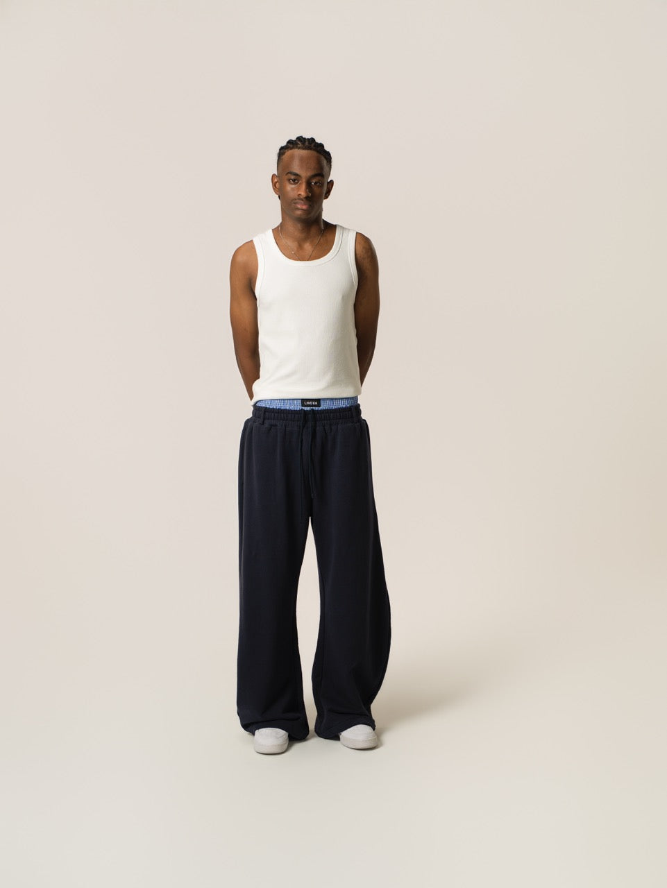 Double Waist Sweatpants - Navy