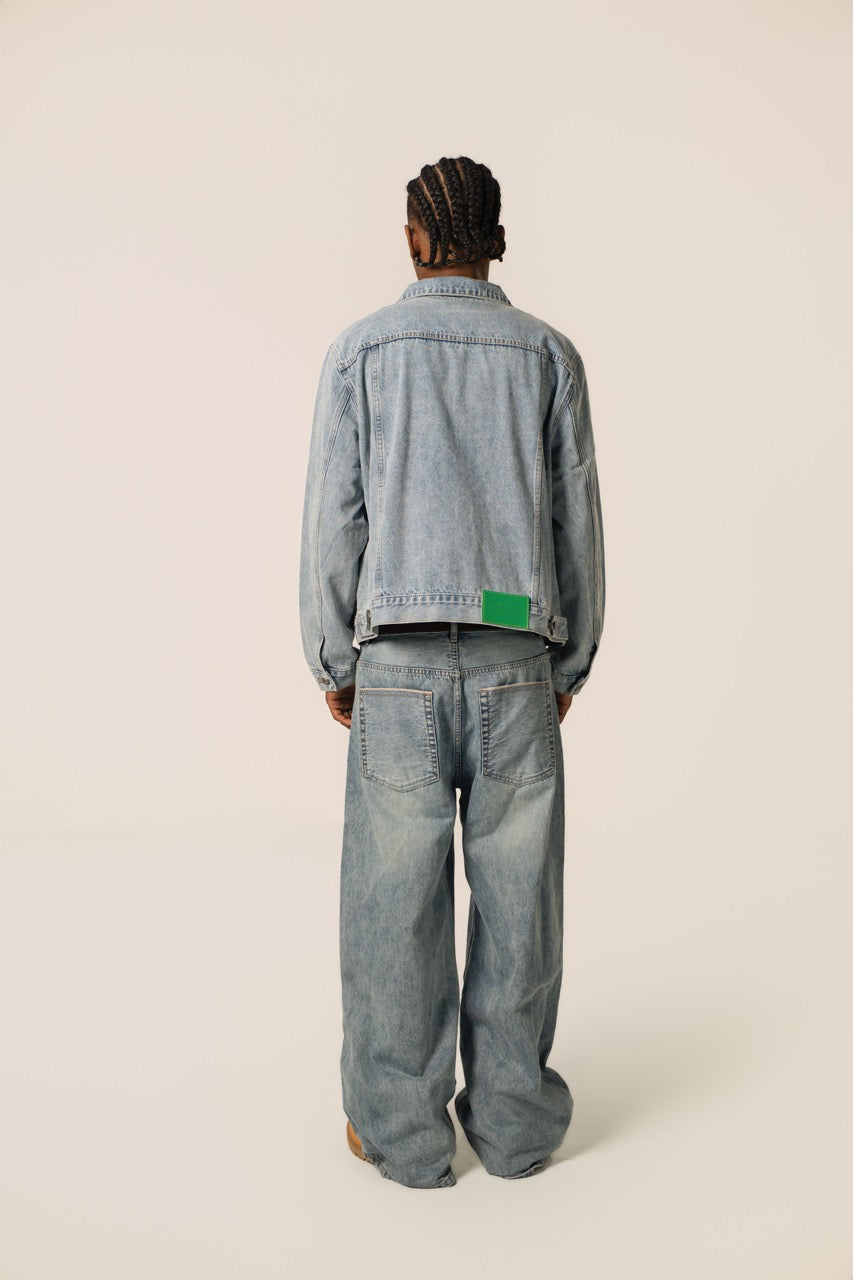 Denim Zip Jacket - WashedBlue