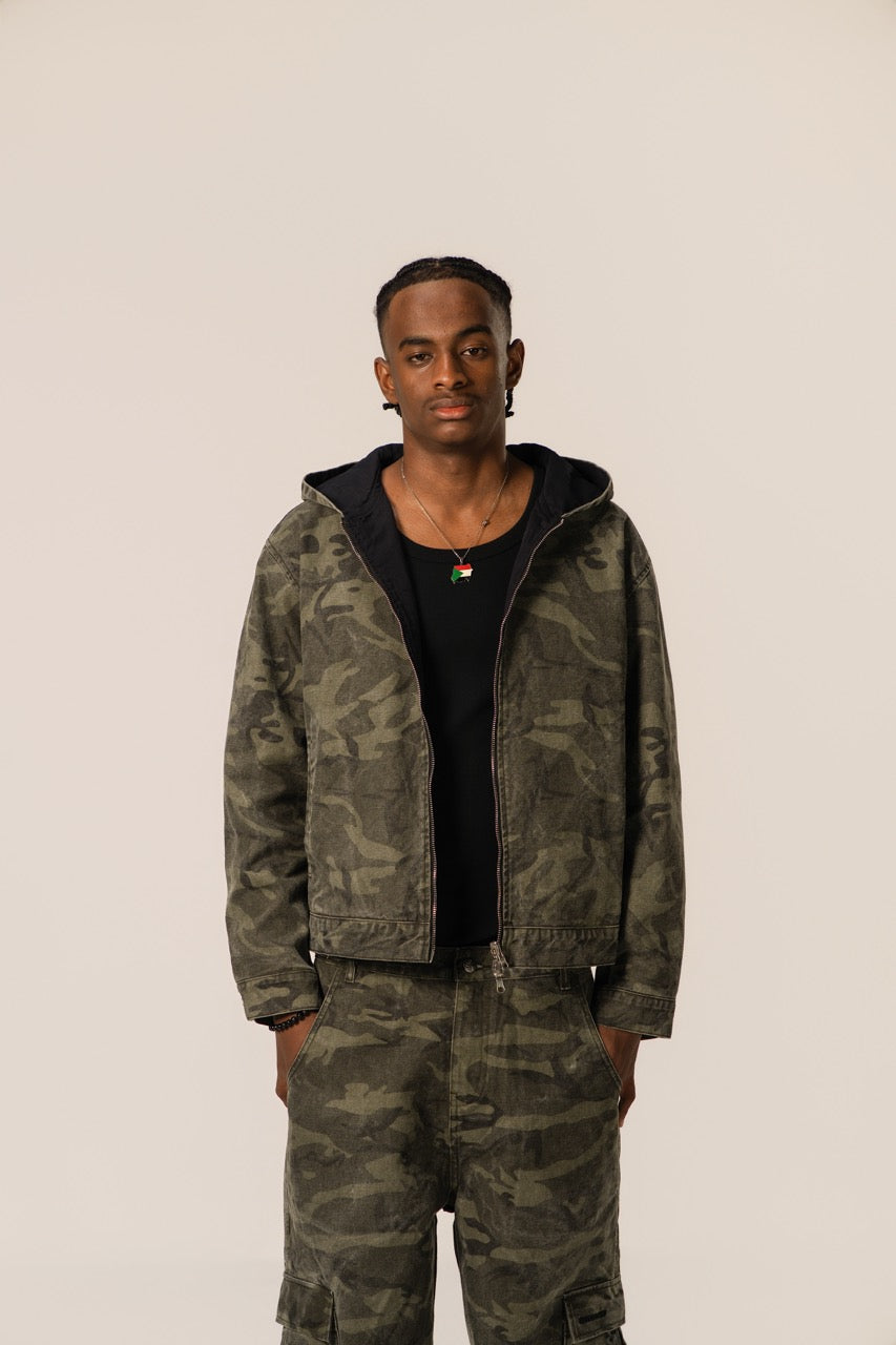 Reversible Hooded Jacket - GreenCamo