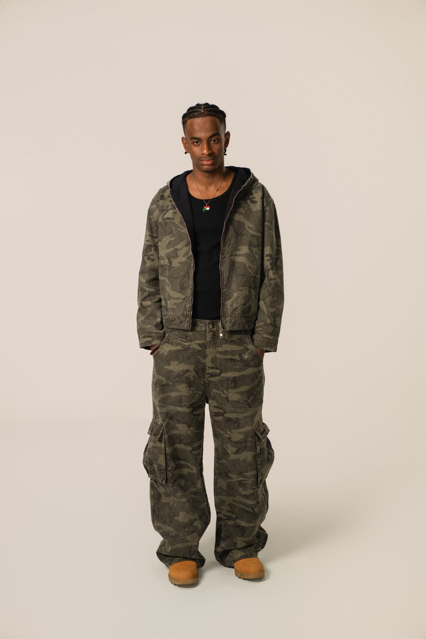 Reversible Hooded Jacket - GreenCamo