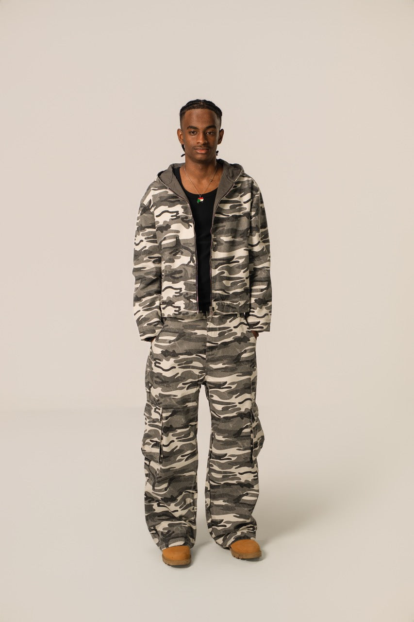 Reversible Hooded Jacket - WhiteCamo