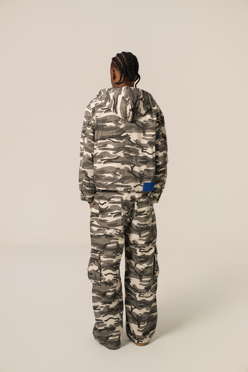 Baggy Cargo Pants - WhiteCamo