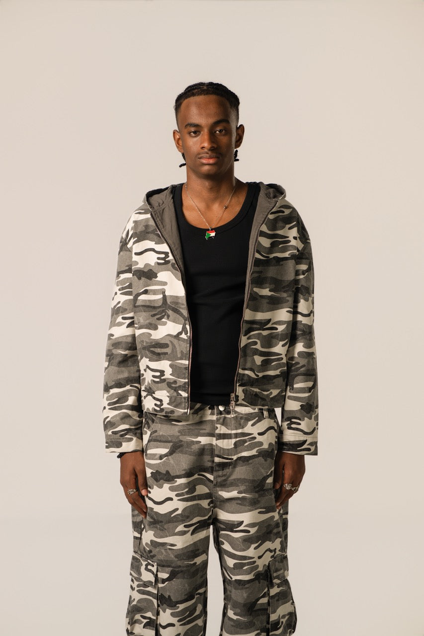 Reversible Hooded Jacket - WhiteCamo