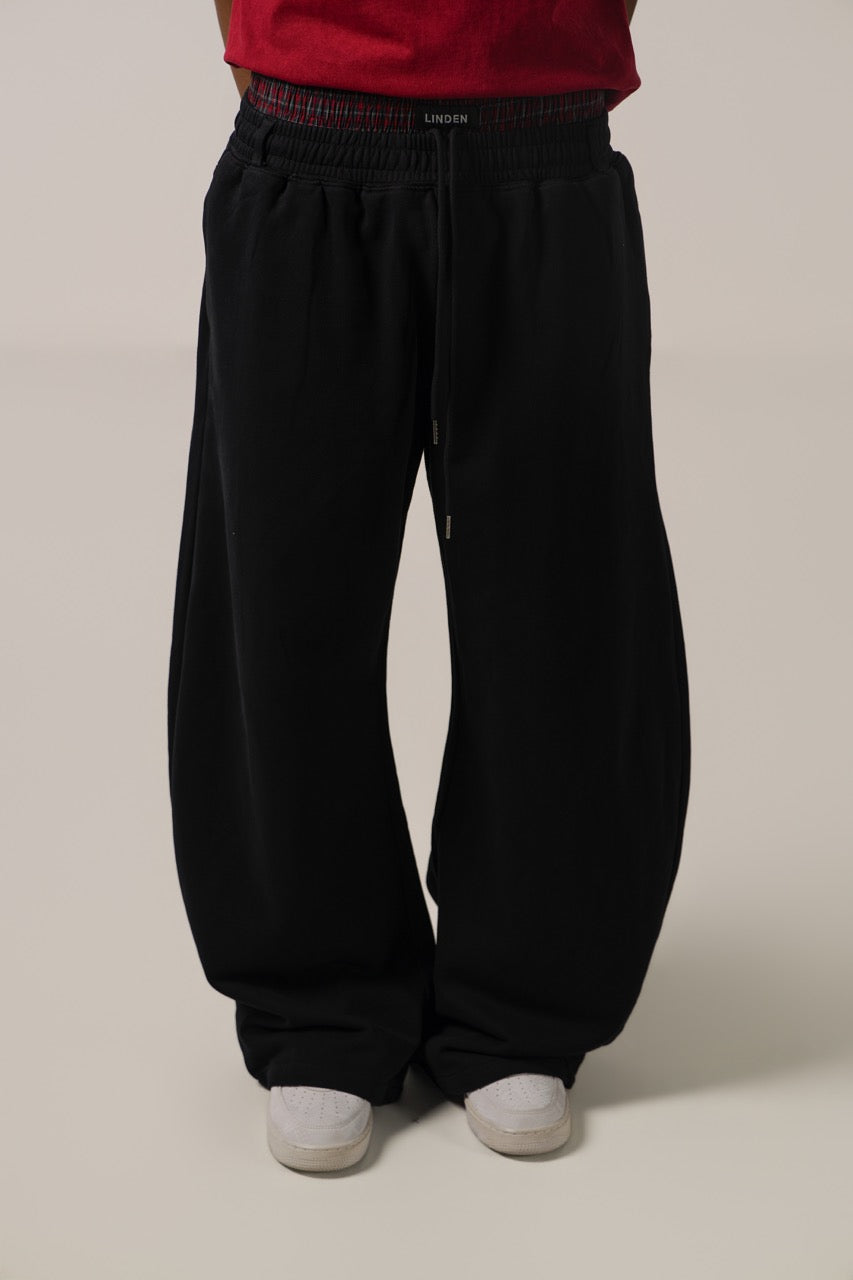 Double-Waist sweatpants Black