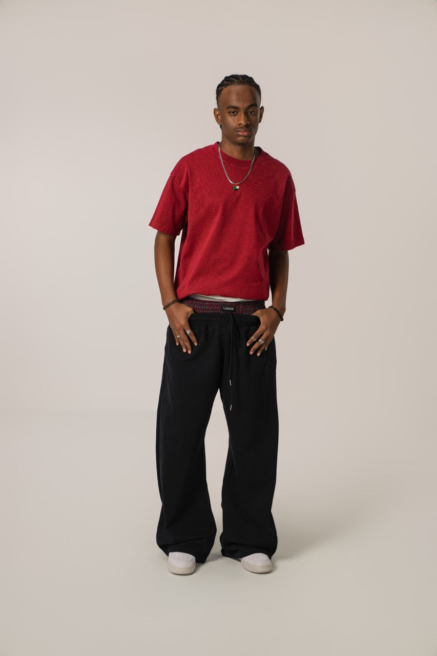 Double-Waist sweatpants Black