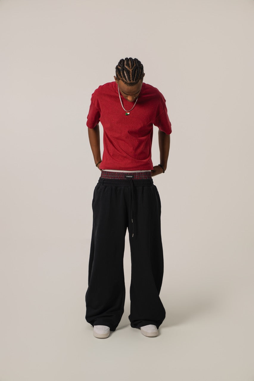 Double-Waist sweatpants Black