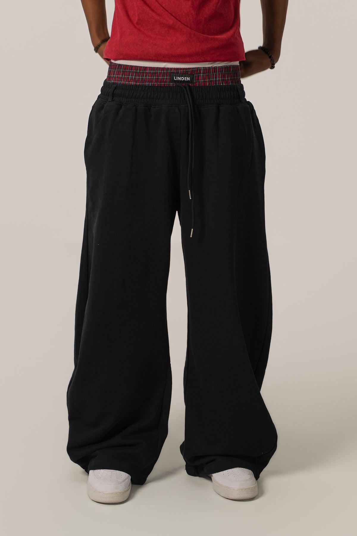 Double-Waist sweatpants Black
