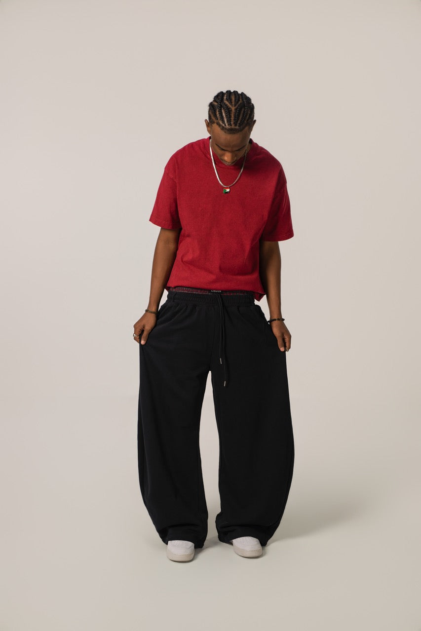 Double-Waist sweatpants Black