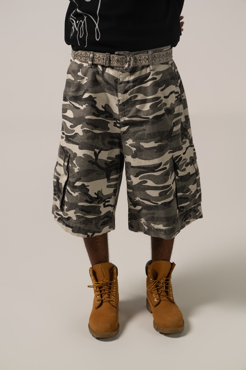 WOOLENMAKER Baggy Cargo Shorts Camo