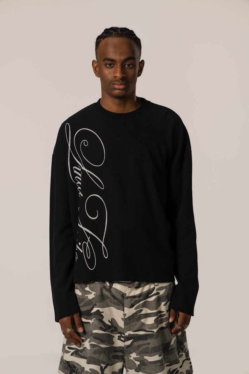 Waffle Sweatshirt Black