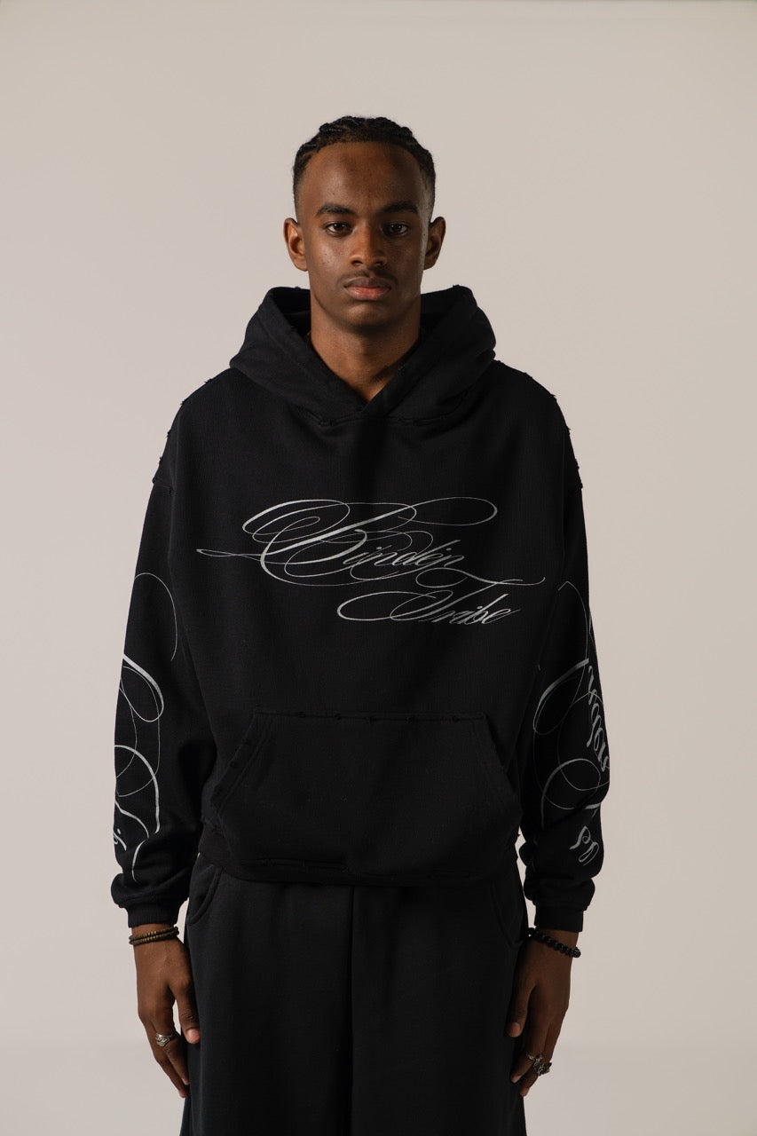 Linden Cropped Hoodie - Black