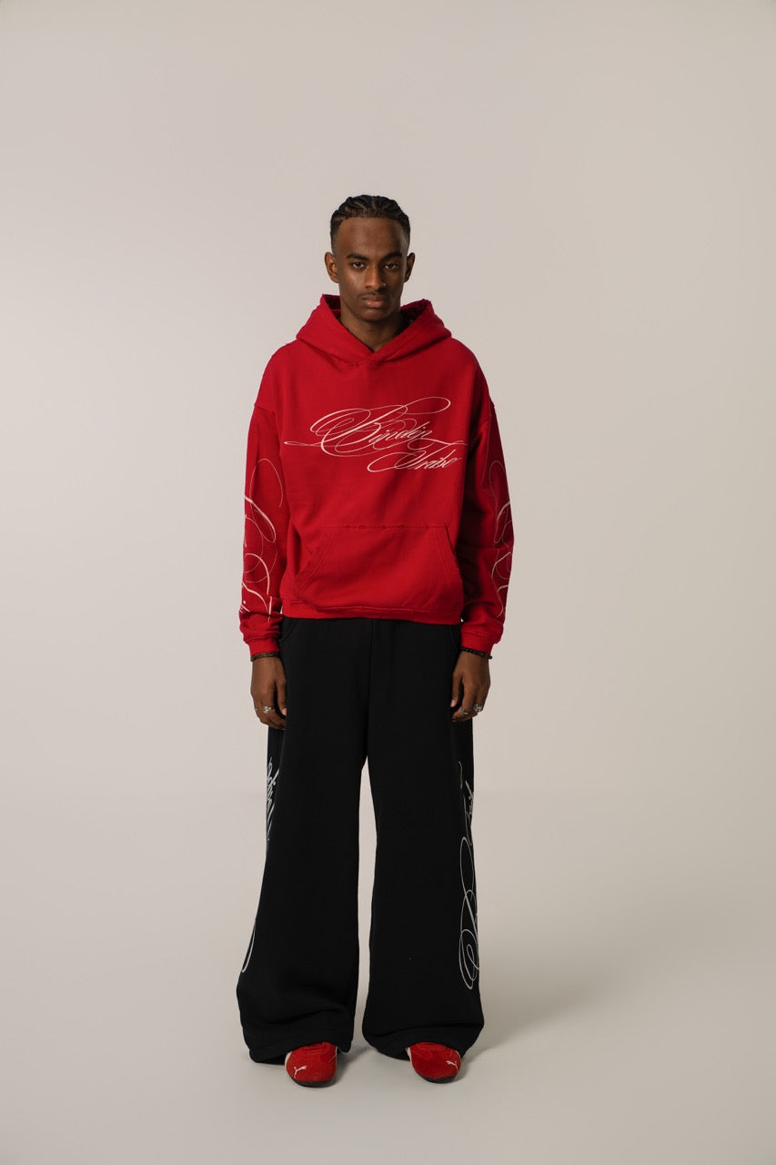 Linden Cropped Hoodie - Red
