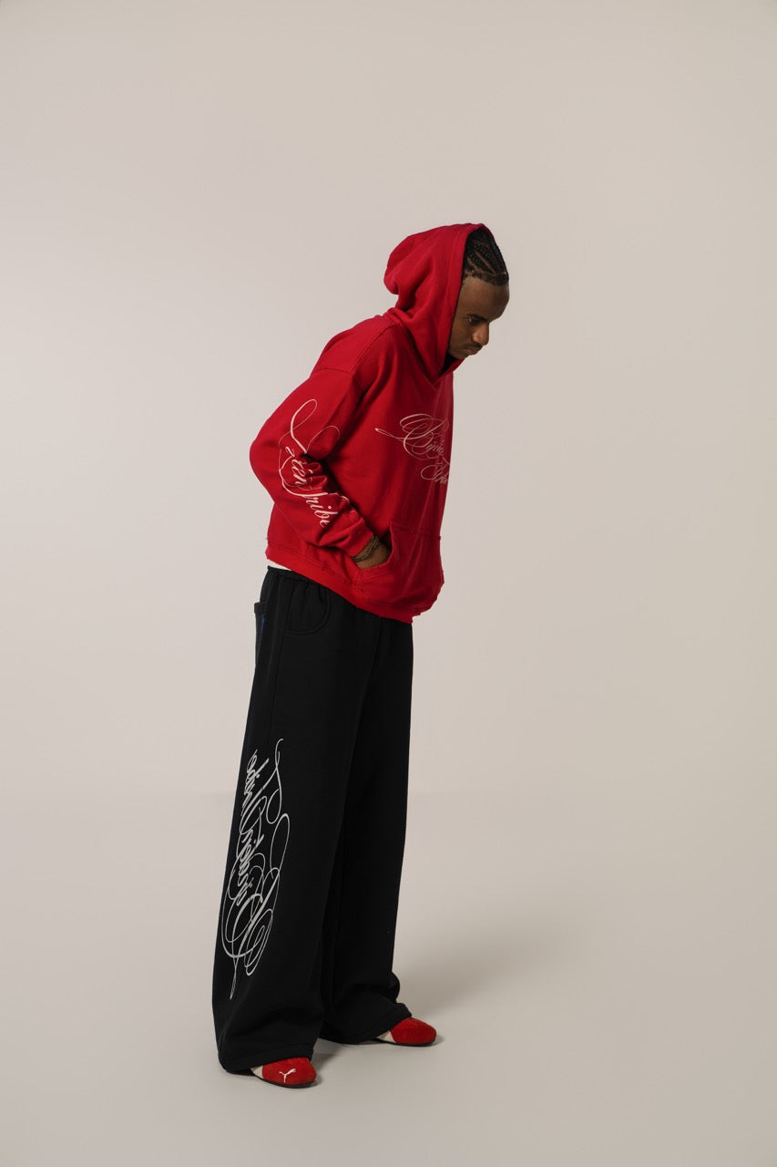 Linden Cropped Hoodie - Red