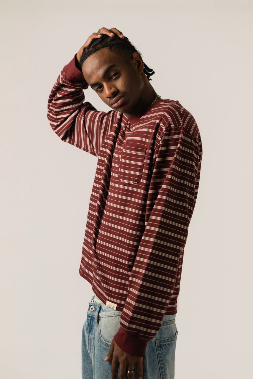 Striped Long Sleeve - WINE