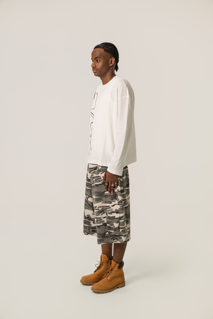 WOOLENMAKER Baggy Cargo Shorts Camo