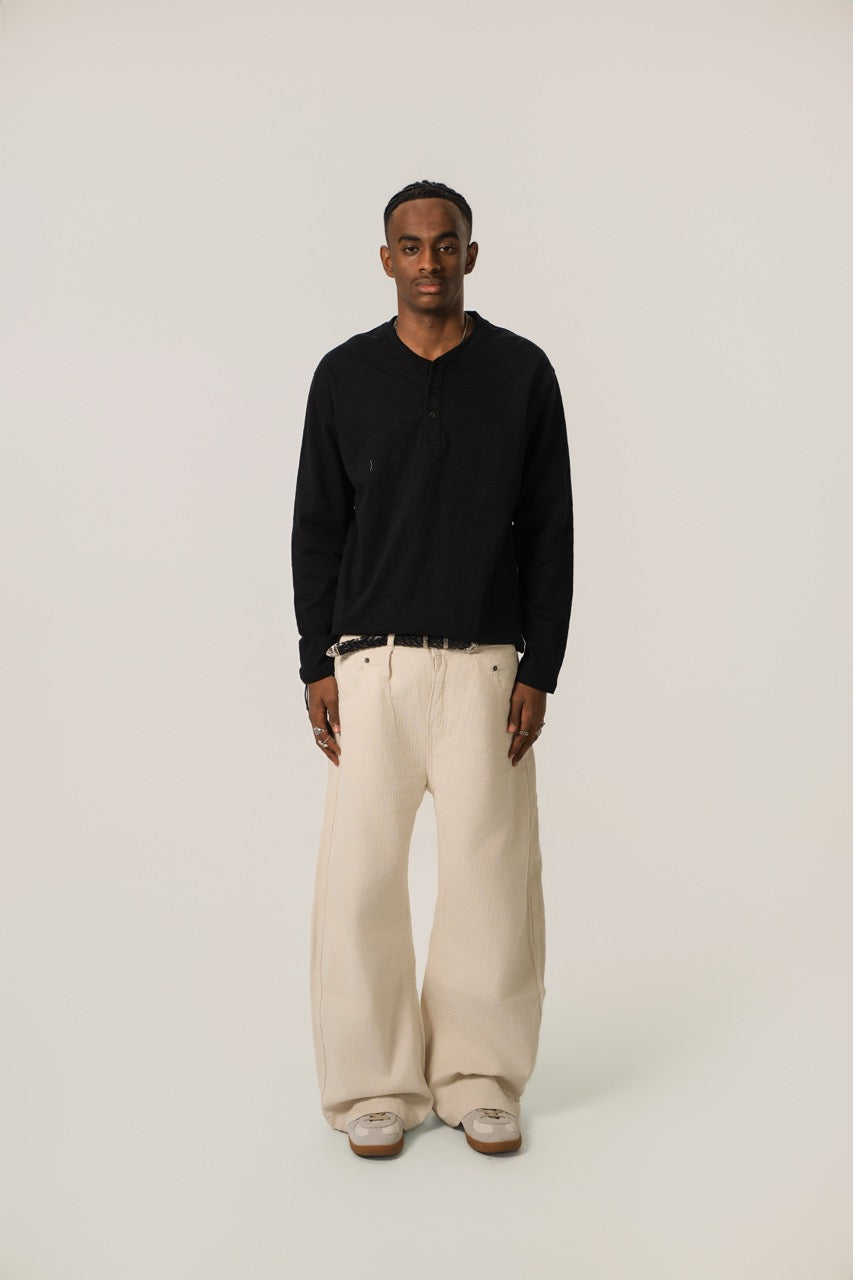 Baggy Corduroy Pants - Cream