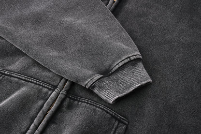 Washed zip hoodie