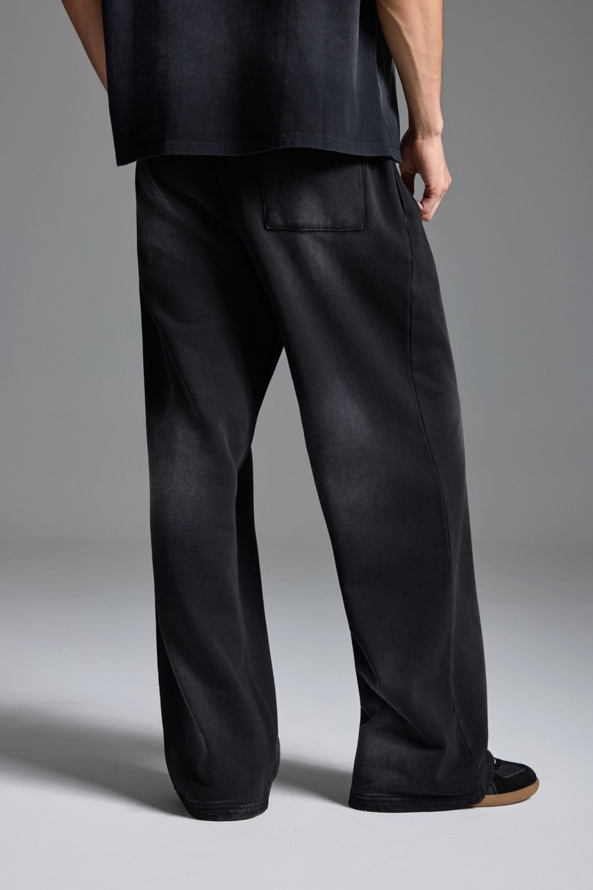 Washed Basic Sweatpants Black