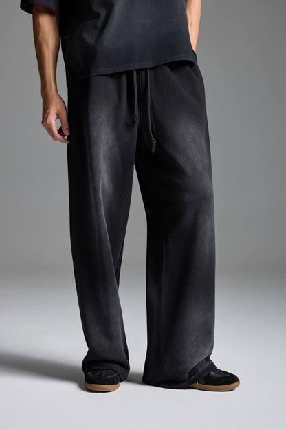 Washed Basic Sweatpants Black