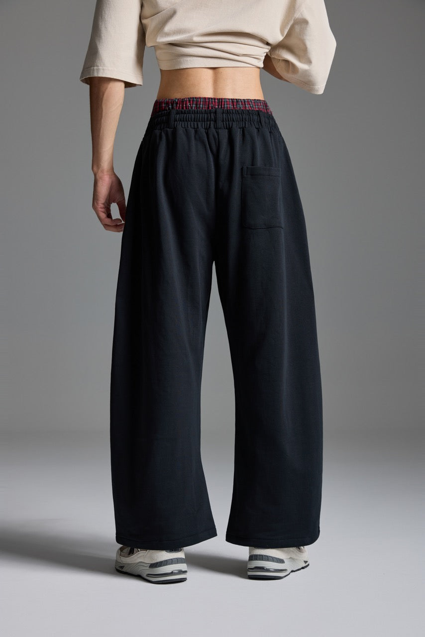 Double-Waist sweatpants Black
