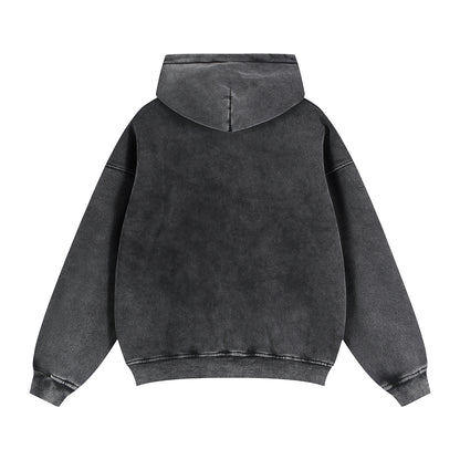 Washed zip hoodie