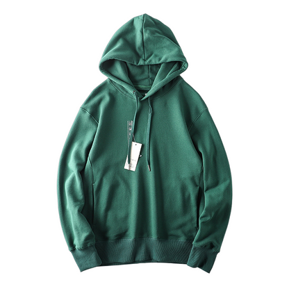 Basic Cotton Hoodie Green